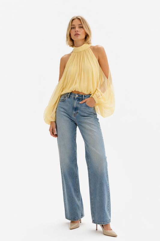 BLUSA GALA AMARILLO QUEMADO.