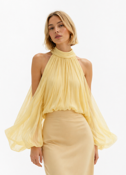 BLUSA GALA AMARILLO QUEMADO.